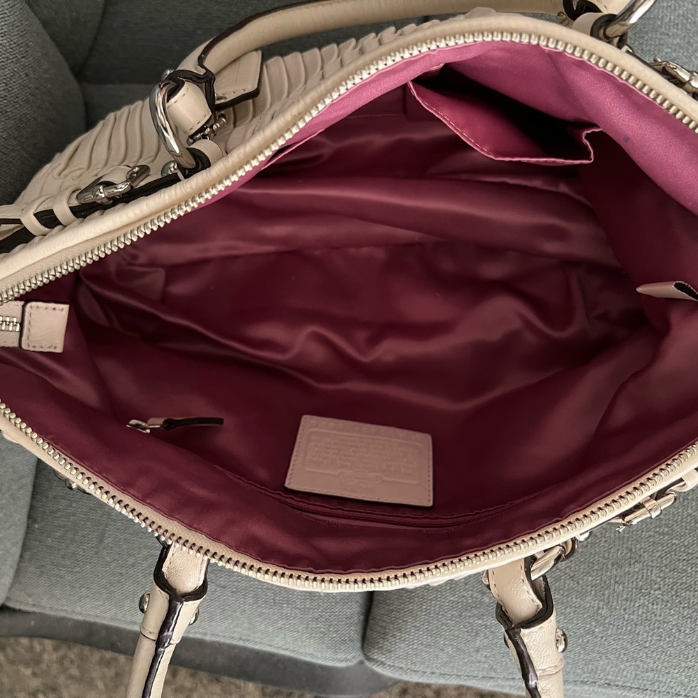 Coach Madison Sophia Gathered Leather Satchel shoulder Bag Purse - Picture 11 of 13